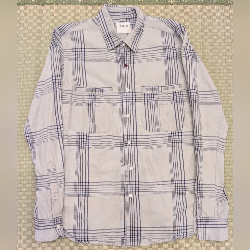 Kardo Plaid Button Up Shirt Men's Size Small